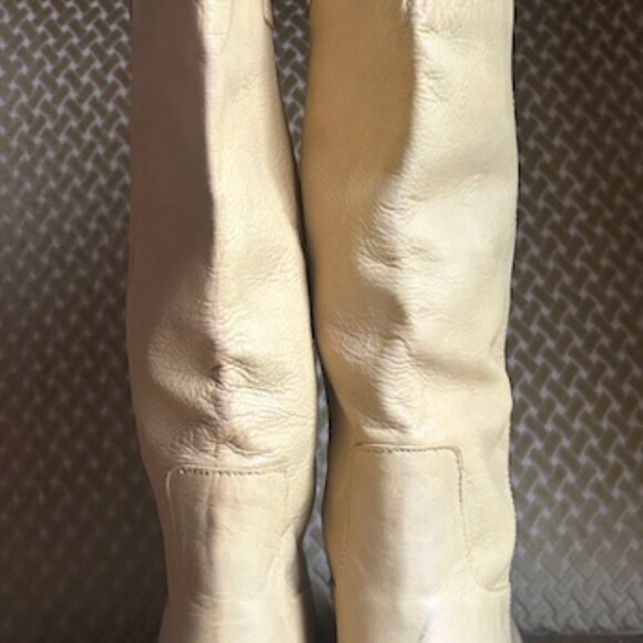 Urban Outfitters Tall Tan Lush Leather Slouch Pull On Boots - Picture 3 of 16